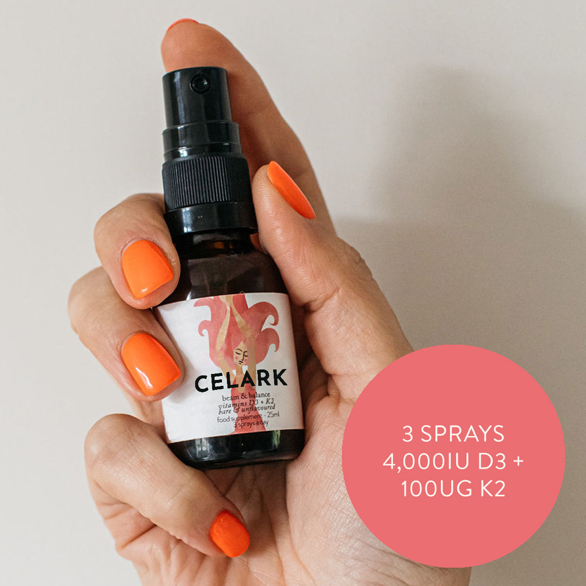 Celark® Unflavoured Vitamin D3 + K2 Spray