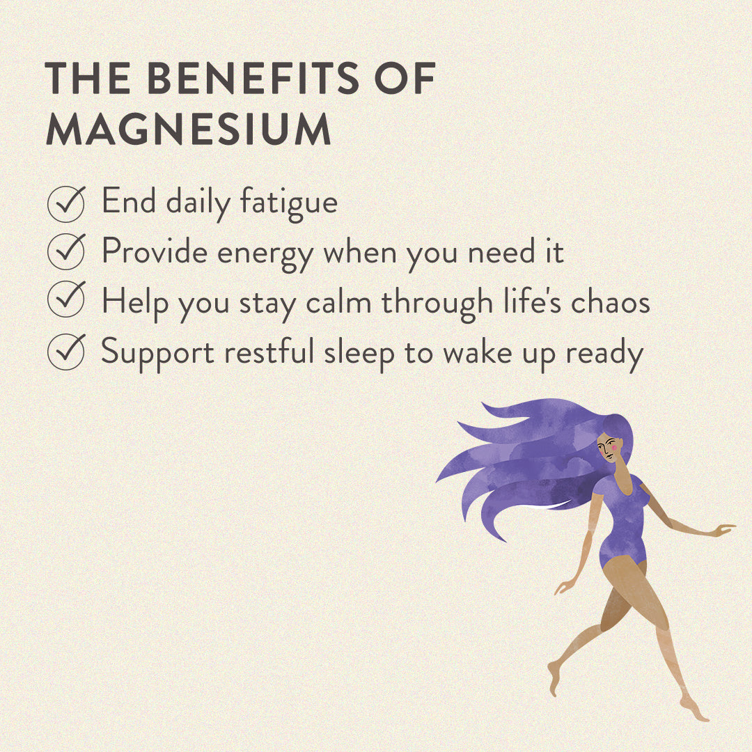 Discover the benefits of Bare Biology Magnesium Bisglycinate Capsules: reduce daily fatigue, boost energy, support calmness, restful sleep, and a healthy nervous system—all with easy absorption.